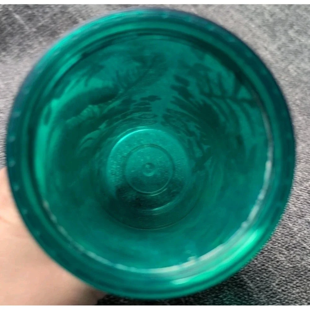 Starbucks 2022 Summer Grande 16oz‎ Silver Green Foliage Tumbler No Straw